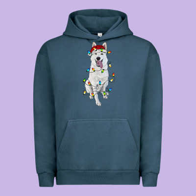 Christmas White Shepherd With Christmas Lights Urban Hoodie Designed By Ranaportraitstore