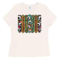 Bone soccer camouflage serape cowhide turquoise leopard glitter  brushstrok Ladies Tee - Artiststas