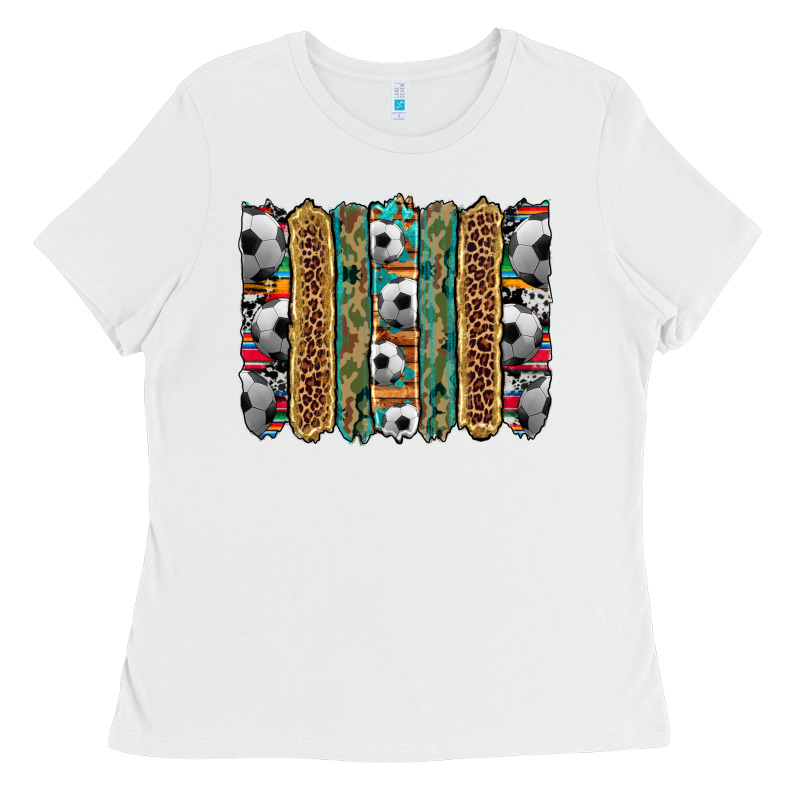 Soccer Camouflage Serape Cowhide Turquoise Leopard Glitter  Brushstrok Ladies Tee by Artiststas | Teevron
