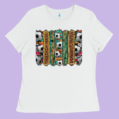 Soccer Camouflage Serape Cowhide Turquoise Leopard Glitter  Brushstrok Ladies Tee Designed By Artiststas