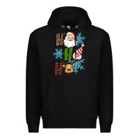 Black ho ho ho christmas Premium Hoodie - RanaPortraitStore