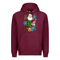 Burgundy ho ho ho christmas Premium Hoodie - RanaPortraitStore