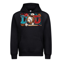 Black dad baseball Urban Hoodie - Zillion Design Studio