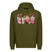 Army Green mom fuel coffee cups Premium Hoodie - texasbilliewilder