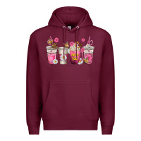Burgundy mom fuel coffee cups Premium Hoodie - texasbilliewilder