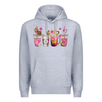Heather Grey mom fuel coffee cups Premium Hoodie - texasbilliewilder