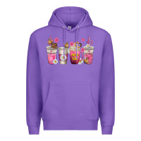 Purple mom fuel coffee cups Premium Hoodie - texasbilliewilder
