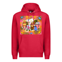 Cardinal cartoon characters coffee cups Premium Hoodie - Zillion Design Studio