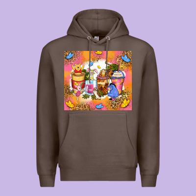 Cartoon Characters Coffee Cups Premium Hoodie Designed By Zillion Design Studio