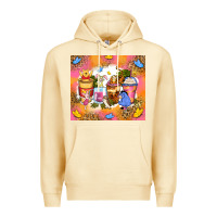 Pina Colada cartoon characters coffee cups Premium Hoodie - Zillion Design Studio