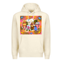 Sandshell cartoon characters coffee cups Premium Hoodie - Zillion Design Studio