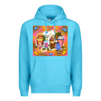 Ocean Blue cartoon characters coffee cups Premium Hoodie - Zillion Design Studio