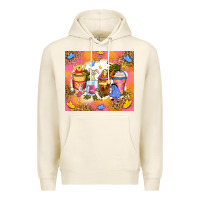 Tofu cartoon characters coffee cups Premium Hoodie - Zillion Design Studio