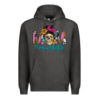 Charcoal Heather mom life with skull Premium Hoodie - texasbilliewilder