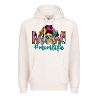 Pale Pink mom life with skull Premium Hoodie - texasbilliewilder
