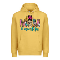 Antique Gold mom life with skull Premium Hoodie - texasbilliewilder