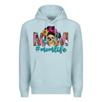 Blue Mist mom life with skull Premium Hoodie - texasbilliewilder