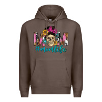 Coffee mom life with skull Premium Hoodie - texasbilliewilder
