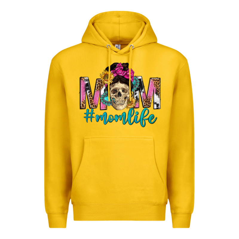 Mom Life With Skull Premium Hoodie by texasbilliewilder | Teevron