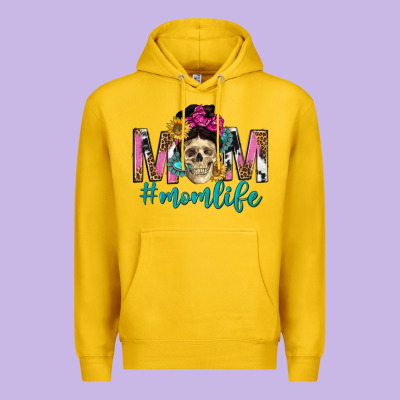 Mom Life With Skull Premium Hoodie Designed By Texasbilliewilder