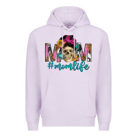 Lilac mom life with skull Premium Hoodie - texasbilliewilder