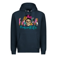 Navy mom life with skull Premium Hoodie - texasbilliewilder
