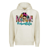 Oatmeal Heather mom life with skull Premium Hoodie - texasbilliewilder