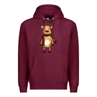 Burgundy cute reindeer Premium Hoodie - RanaPortraitStore
