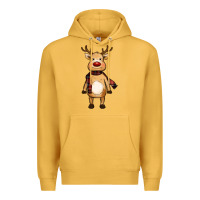 Mustard cute reindeer Premium Hoodie - RanaPortraitStore