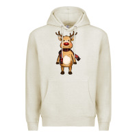 Oatmeal Heather cute reindeer Premium Hoodie - RanaPortraitStore