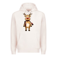 Pale Pink cute reindeer Premium Hoodie - RanaPortraitStore