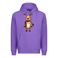Purple cute reindeer Premium Hoodie - RanaPortraitStore