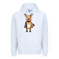 White cute reindeer Premium Hoodie - RanaPortraitStore