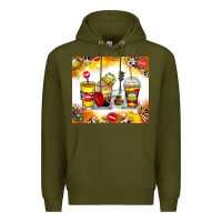 Army Green bus driver coffee cups Premium Hoodie - Zillion Design Studio