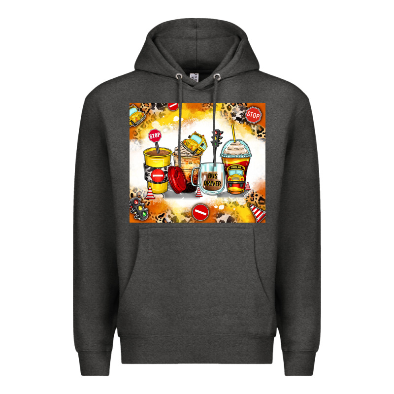 Bus Driver Coffee Cups Premium Hoodie by Zillion Design Studio | Teevron
