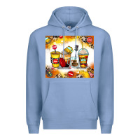 Colony Blue bus driver coffee cups Premium Hoodie - Zillion Design Studio