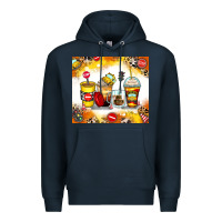 Navy bus driver coffee cups Premium Hoodie - Zillion Design Studio