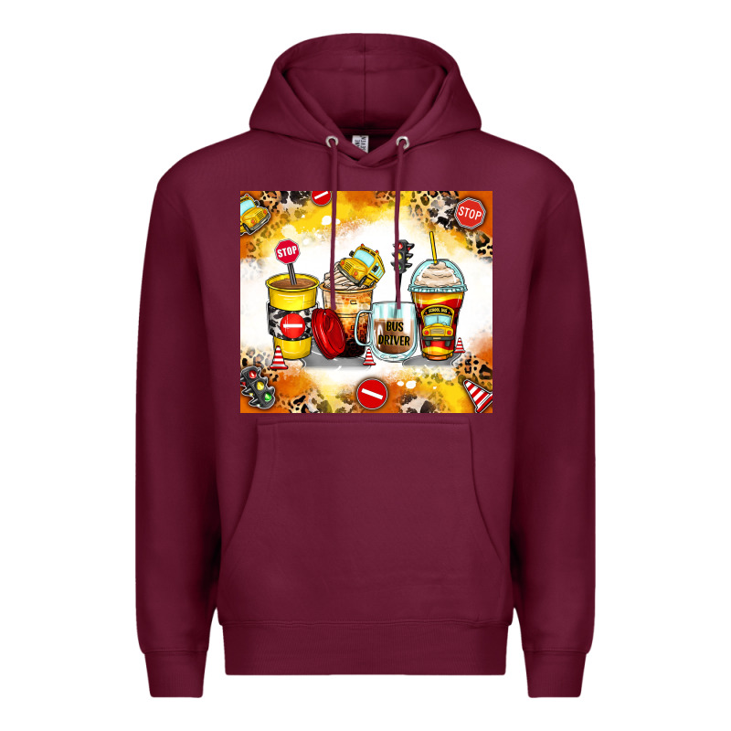 Bus Driver Coffee Cups Premium Hoodie by Zillion Design Studio | Teevron
