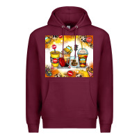 Burgundy bus driver coffee cups Premium Hoodie - Zillion Design Studio