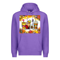 Purple bus driver coffee cups Premium Hoodie - Zillion Design Studio
