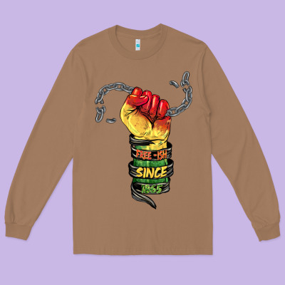 Free Ish Since 1865 Long Sleeve Tee Designed By Barkaloodesign