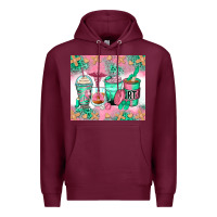 Burgundy respiratory therapist coffee cups Premium Hoodie - Zillion Design Studio
