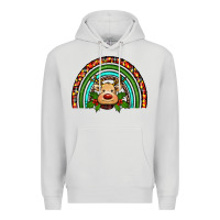 Dove Grey reindeer rainbow christmas Premium Hoodie - RanaPortraitStore