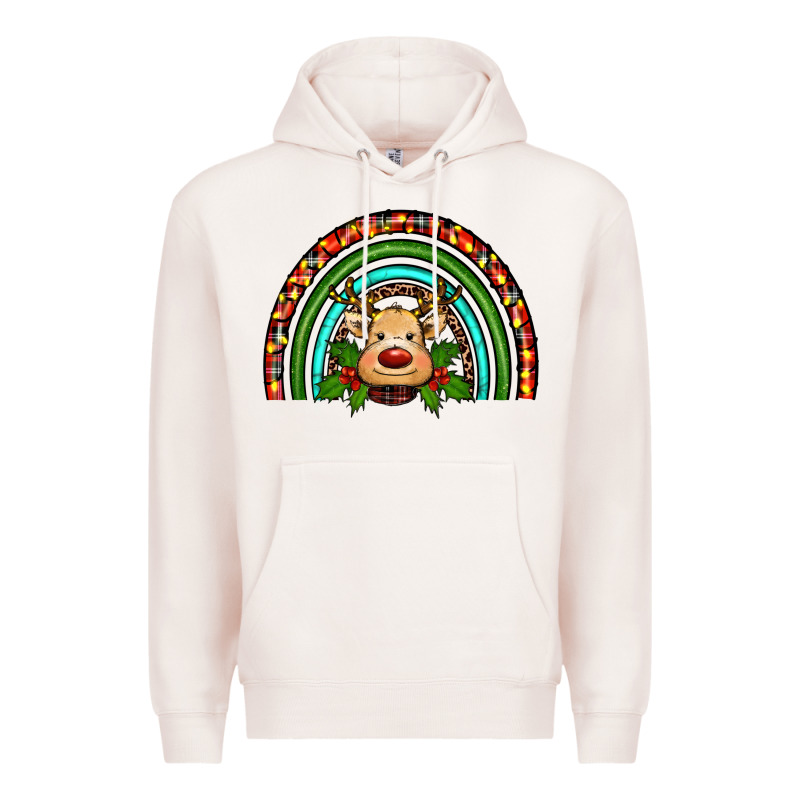 Reindeer Rainbow Christmas Premium Hoodie by RanaPortraitStore | Teevron