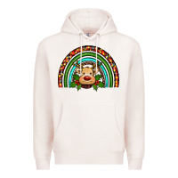 Pale Pink reindeer rainbow christmas Premium Hoodie - RanaPortraitStore