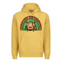 Antique Gold reindeer rainbow christmas Premium Hoodie - RanaPortraitStore
