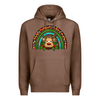 Chestnut reindeer rainbow christmas Premium Hoodie - RanaPortraitStore