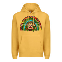 Mustard reindeer rainbow christmas Premium Hoodie - RanaPortraitStore