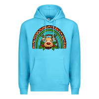 Ocean Blue reindeer rainbow christmas Premium Hoodie - RanaPortraitStore