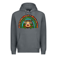 Rock reindeer rainbow christmas Premium Hoodie - RanaPortraitStore